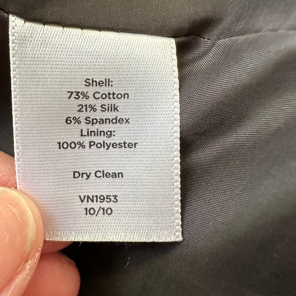 Talbots Black Pea Coat Double Breasted Textured Ridged Fully Lined Size 14 - Picture 13 of 14